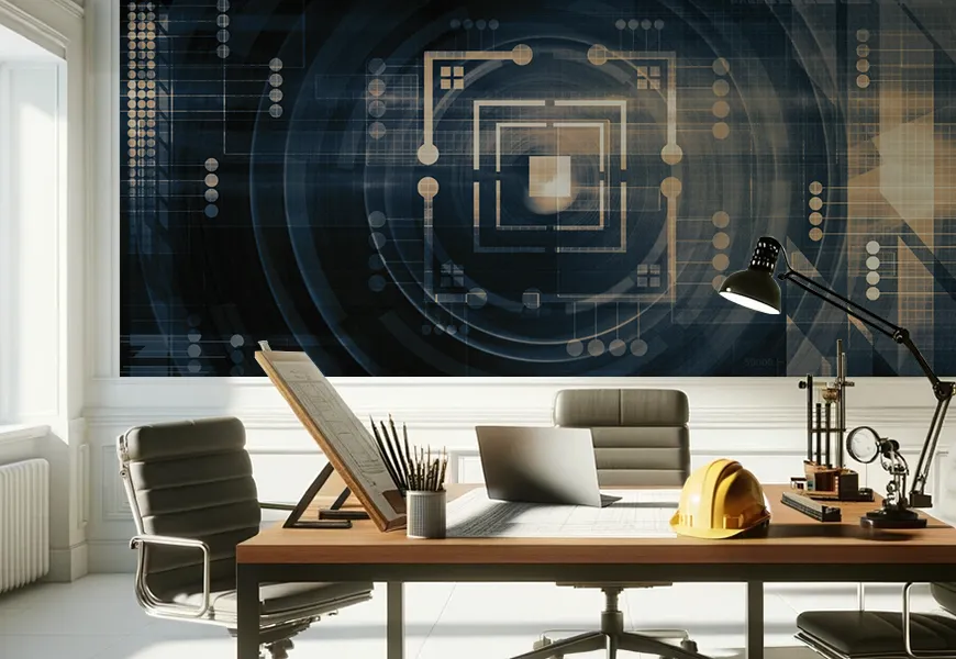 پوستر دیواری سه بعدی دفتر مهندسی نماد تکنولوژی